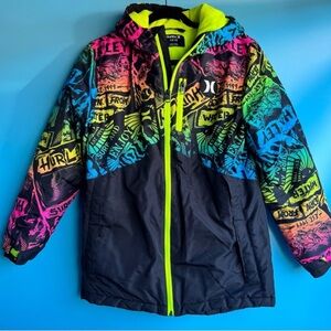 Hurley Big Boys Printed Snowboard Jacket sz 14/16